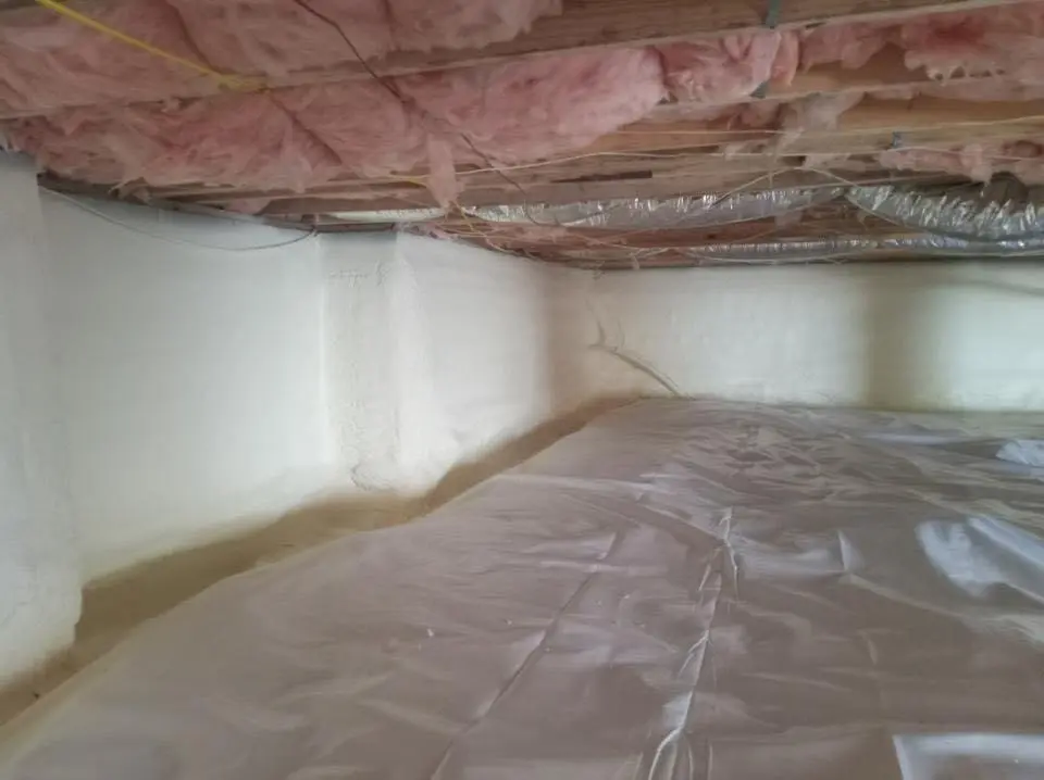 Crawl space encapsulation with closed-cell spray foam for Metal Roof Coating in Bar Harbor